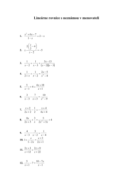 Lineárne rovnice s neznámou v menovateli