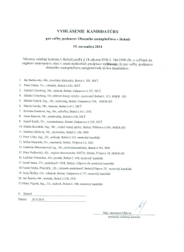 Vyhlásenie kandidatúry – poslanci