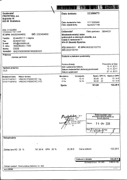 Dod&aacute;vateľ PROTETIKA, a.s. Bojnick&aacute; 10