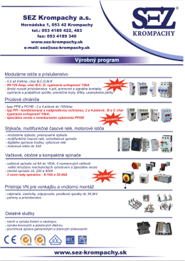 Výrobný program SEZ Krompachy a.s. k októbru 2012