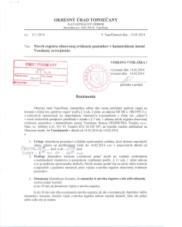 N&aacute;vrh registra obnovenej evidencie pozemkov v