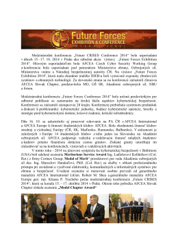 Medzinárodná konferencia „Future CRISES Conference 2014“ bola