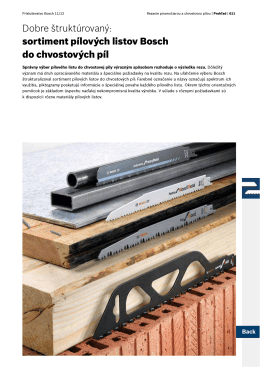 Dobre štruktúrovaný: sortiment pílových listov Bosch do chvostových