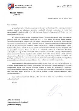 Otvorený list Mariana Kotlebu prezidentovi Ukrajiny Viktorovi