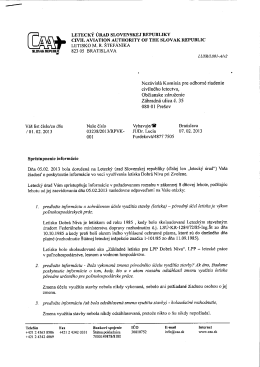 dokument - nezávislá Komisia pre odborné riadenie civilného letectva