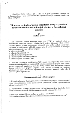 VZN obce o vymedzení miest na umiestňovanie volebných plagátov