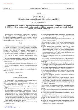 232/2010 Vyhláška Ministerstva spravodlivosti Slovenskej republiky