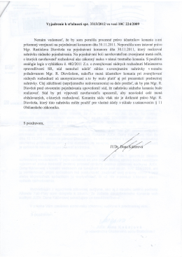 Vyjadrenie k sťažností spr. 3313/2012 v0 veci - Aliancia Fair-play