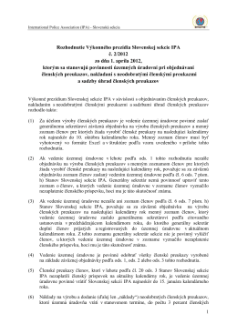 Rozhodnutie Výkonného prezídia Slovenskej sekcie IPA č. 2/2012
