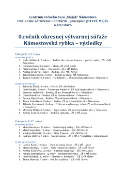 0.ročník okresnej výtvarnej súťaže Námestovská rybka – výsledky