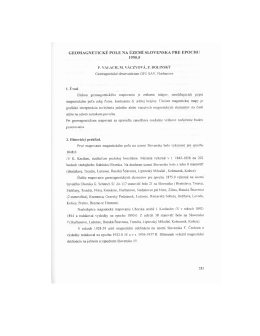 Geomagnetické pole na území Slovenska pre epochu 1995.5 [pdf]
