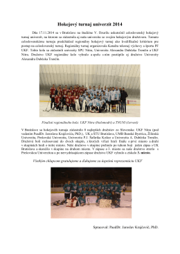 Hokejový turnaj univerzít 2014 - Katedra telesnej výchovy a športu