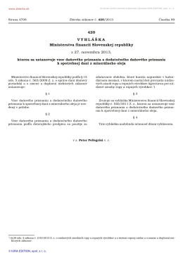 420/2013 Vyhláška Ministerstva financií Slovenskej republiky, ktorou