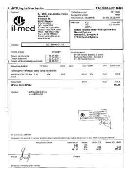 FAKT&Uacute;RA č.20110469 - Detsk&aacute; fakultn&aacute; nemocnica Bansk&aacute; Bystrica