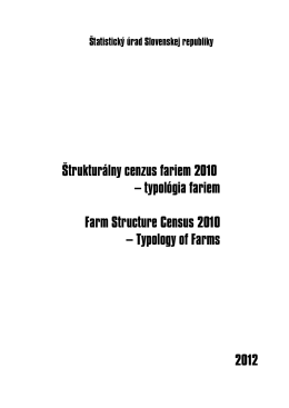 Štrukturálny cenzus fariem 2010 – typológia fariem Farm Structure