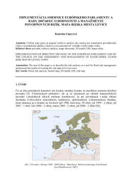 implementácia smernice európskeho parlamentu a rady 2007/60/ec