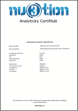 Pozrite si certifikát o analýze produktu.