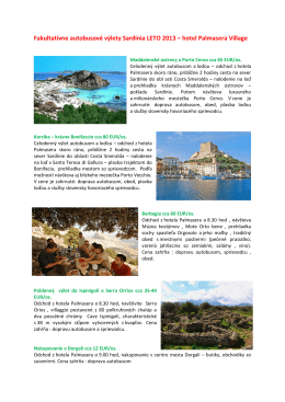 Fakultatívne autobusové výlety Sardínia LETO 2013 - FIRO-tour
