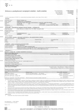 Zmluva o poskytovanl verejnych sluzleb ballk sluzleb K&oacute;d &uacute;častn&iacute;ka