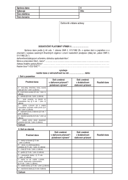 Daňovn&iacute;k vr&aacute;tane adresy DoDATočN&Yacute; PLATOBN&Yacute; v&Yacute;MER č.