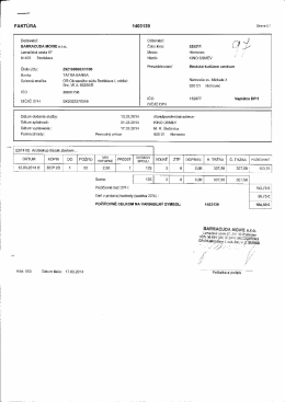 FAKTÚ RA 1403139 strana č.1 - Mestské kultúrne centrum Hlohovec