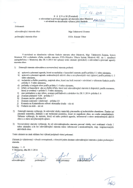 a Odovzdanĺ a Prevzat&iacute; agendy od starostu obce Mostov&aacute; , _ . a " ` "`" &scaron;