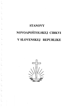 Stanovy Novoapo&scaron;tolskej cirkvi v Slovenskej republike z 2. 5. 2001