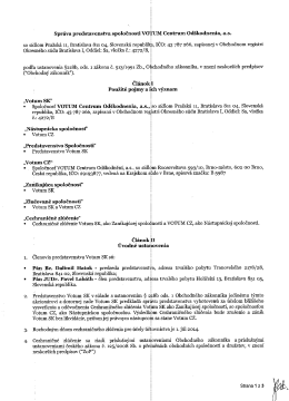Správa predstavenstva VOTUM Centrum Odškodnenia, a.s.