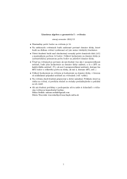 Lineárna algebra a geometria I - cvičenia zimný semester 2012/13