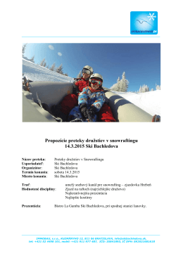 Propozície preteky družstiev v snowraftingu 14.3.2015 Ski Bachledova