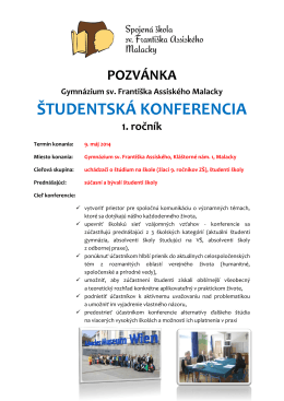 študentská konferencia - Spojená škola sv. Františka Assiského