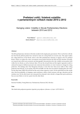 Prelietav&iacute; voliči: Volebn&aacute; volatilita v parlamentn&yacute;ch voľb&aacute;ch medzi