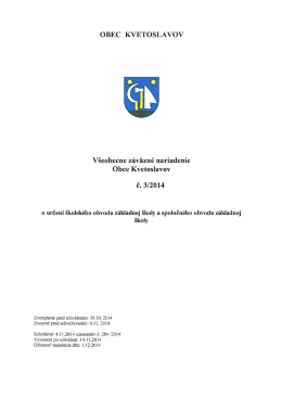 VZN č. 03/2014 o určení školského základnej školy a spoločného