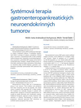 Systémová terapia gastroenteropankreatických neuroendokrinných