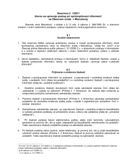 Smernica č. 1/2011 ktorou sa upravuje postup pri sprístupňovaní
