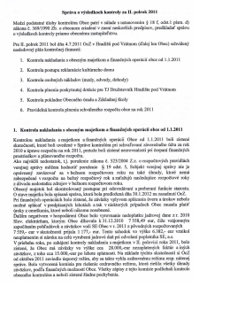Správa o výsledkoch kontroly za II. polrok 2011 Medzi podstatné