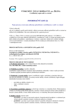 Informačnom liste (2) - Výskumný ústav dopravný a. s.