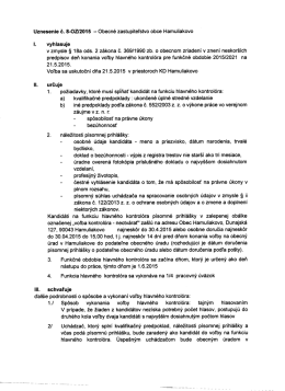 Uznesenie č. 8-02/2015 - Obecné zastupiteľstvo obce Hamuliakovo