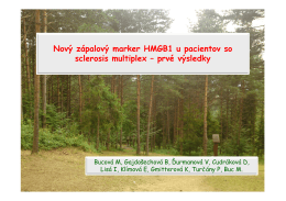 Nový zápalový marker HMGB1 u pacientov so sclerosis multiplex