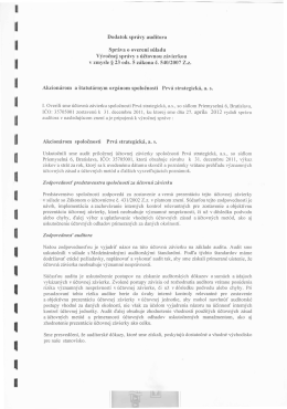Správa o overení súladu Výročnej správy s účtovnou závierkou v