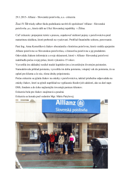 29.1.2015- Allianz - Slovenská poisťovňa, a.s.
