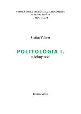 POLITOLÓGIA I.