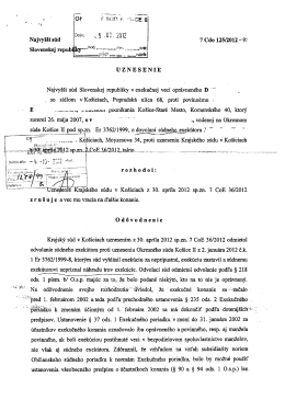 Najvyšší súd 7 (Ido 125I2012 ŕw - JUDr. Anetta Demešová, Súdny