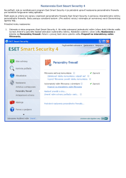 Nastavenie Eset Smart Security 4 pre sieťovú inštaláciu - MK-soft