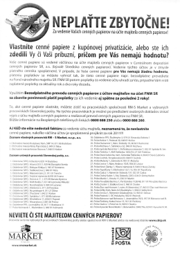 Vlastníte cenné papiere z kupónovej privatizácie, alebo ste ich