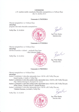 25. nepl&aacute;novan&eacute; zasadnutie.pdf - ofici&aacute;lna str&aacute;nka obce Veľk&yacute; Ďur