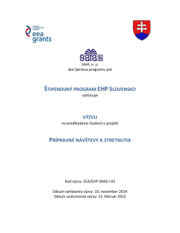 Názov poskytovateľa pomoci - Štipendijný program EHP Slovensko