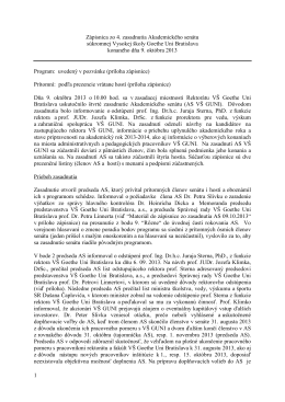 Zápisnica AS 4/2013 [.pdf] - Hochschule Goethe Uni Bratislava
