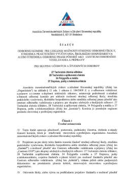 Štatút odbornej komisie - Asociácia zamestnávateľských zväzov a