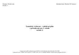 Tematický výchovno – vzdelávací plán z prírodovedy pre 3. ročník